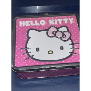 Hello Kitty Loungefly Metal Lunch Box Pink Polka Dot Tin Sanrio 2012